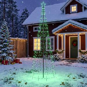 vidaXL LED Коледна Елха 300 см 390 LED светодиода Многоцветен Стомана (42050820)