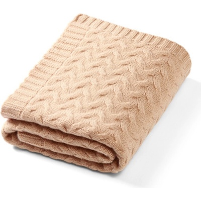 BabyOno merino pletená deka béžová tmavá