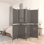 vidaXL Параван за стая, 5 панела, антрацит, 250x180 cм, текстил (350220)