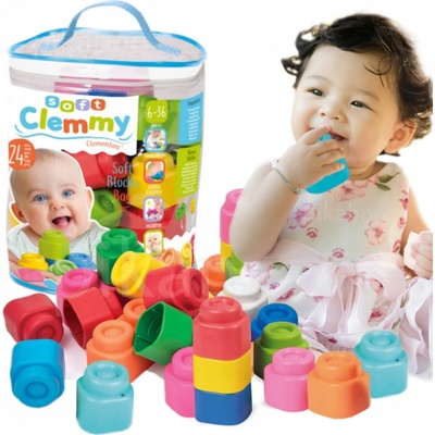 Clemmy baby 48 barevných kostek v plastovém pytli