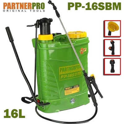 PartnerPro Пръскачка акумулаторна и ръчна 2в1, PARTNERPro PP-16SBM, 16л, 12V/8Ah, 5.5 bar (ET15344)