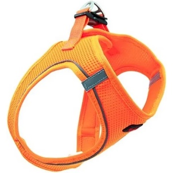 DUBEX air mesh harness - нагръдник за куче с мека мрежа и светлоотразителни елементи, обиколка врат 20-24 см, обиколка гърди 24-28 см, размер 3xs - оранжев, Турция - 51718-vr03