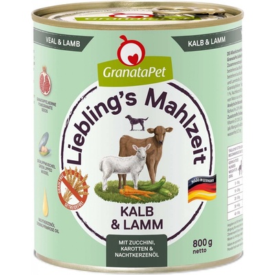 GranataPet telecí a jehněčí 6 x 800 g
