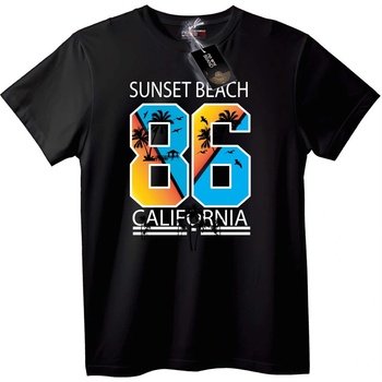 NOONEBRAND Тениска Залез Плаж 86 California - M, Black