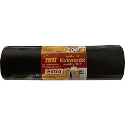 TUTI Vrecia na odpadky extra silné 200 l 32µm 10 ks Extra čierna