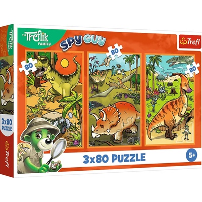 Trefl treflíci vo svete dinosaurov 3x80 dielov