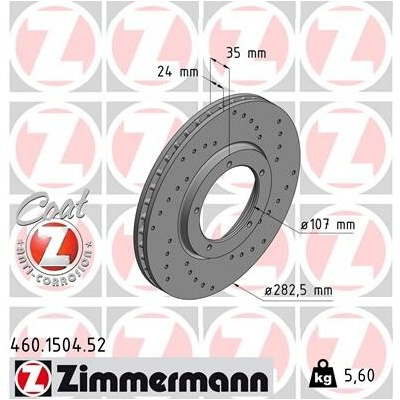 Brzdový kotúč ZIMMERMANN 460.1504.52 (460150452)