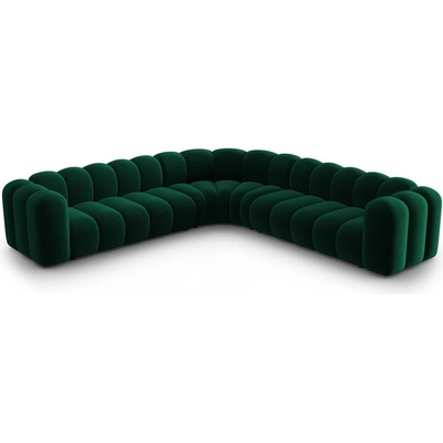 Micadoni Зелен кадифен модулен ъглов диван Lupine - Micadoni (MIC_COR_44_F1_LUPINE3)