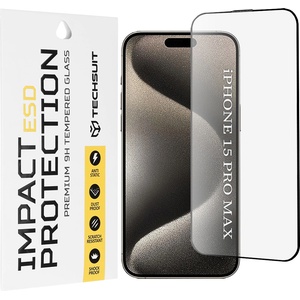 Techsuit Протектор за iPhone 15 Pro Max - ESD Glass - черен (KF2354066)