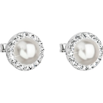 Pavona pecka s krystaly Swarovski a bílou perlou kulaté 31214.1