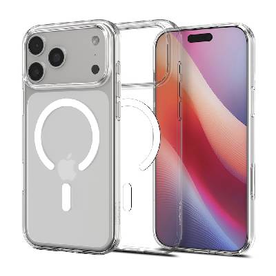 Тънък силиконов (TPU) калъф с MagSafe за iPhone 17 Pro - Spigen Liquid Crystal MagSafe Case (прозрачен-бял) (ACS10396)