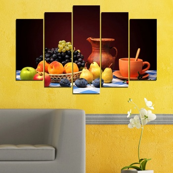 Vivid Home Картини пана Vivid Home от 5 части, Кухня, Канава, 160x100 см, Стандартна форма №0740