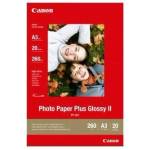 Canon Photo Paper Plus Glossy PP-201 2311B020, 260 g/m2, A3, 20 бр. , гланциран, мастиленоструен, бял, фотохартия (2311B020)