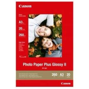 Canon Photo Paper Plus Glossy PP-201 2311B020, 260 g/m2, A3, 20 бр. , гланциран, мастиленоструен, бял, фотохартия (2311B020)
