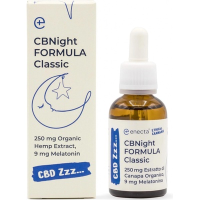 Enecta CBNight konopný olej s melatonínom 125 mg CBN 125 mg CBD 30 ml