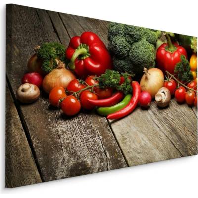 Moderní obraz na plátně do kuchyně Zelenina Na Dřevu I. Varianta: 30x20