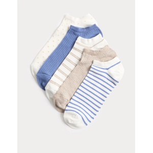Marks & Spencer Пакетирани къси чорапи Trainer Liners, с висок дял памук, комплект 5 чифта Marks & Spencer синя Marks & Spencer | Sin | ЖЕНИ | 3-5