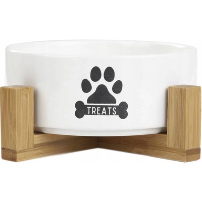 HOMLA Miska TREATS pre psa S s bambusovou základňou 13 x 7 cm