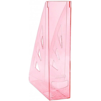 Stojan na časopisy Office Products A4/70 mm, transparentní červený