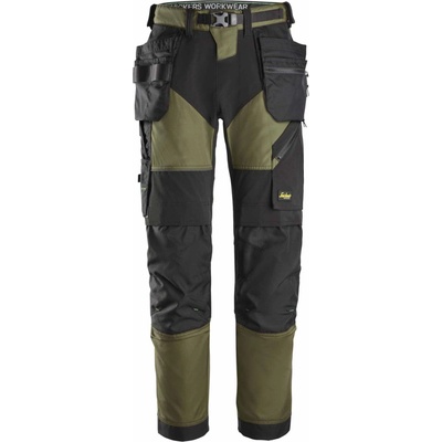Snickers Workwear kalhoty FlexiWork Stretch softshell s PK khaki