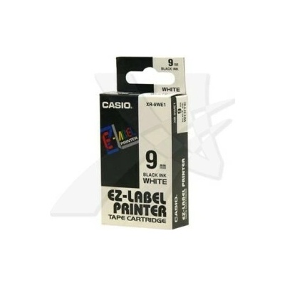 Originální páska do tiskárny Casio štítků, Casio, XR-9WE1, černý tisk/bílý podklad, nelaminovaná, 8m, 9mm
