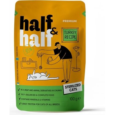 Half & Half Sterilised Cat kousky jelly krůta 100 g