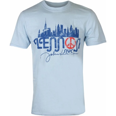 ROCK OFF мъжка тениска John Lennon - NYC Skyline СВЕТЛОСИН - ROCK OFF - JLTS17MLB