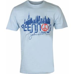 ROCK OFF мъжка тениска John Lennon - NYC Skyline СВЕТЛОСИН - ROCK OFF - JLTS17MLB
