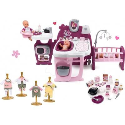 Smoby set domček pre bábiku Baby Nurse Doll´s Play Center a šaty pre 32 cm bábiku 1 kus ako darček 220327-17