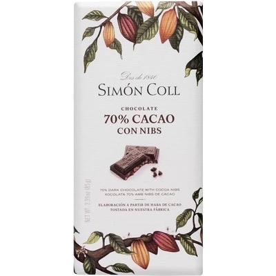 Simón Coll 70% horká čokoláda s kúskami kakaových bôbov 85 g