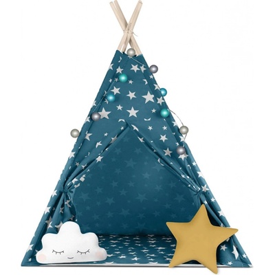 Nukido teepee stan pro děti se světly modrý – Zboží Mobilmania