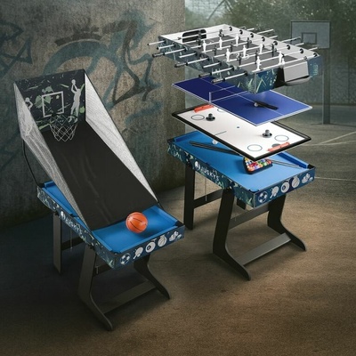 Herní stůl 5v1 pro děti fotbálek, ping-pong, kulečník