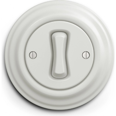 Kliklap jednoduchý kulatý Jednopólový č. 1 Plný Keramická bílá, K/V1/1/PLN