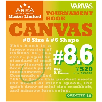 VARIVAS Tournament Hook CANVAS vel.8,6 15 ks