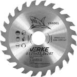 VERKE Режещ диск с твърдосплавни пластини 125x22, 2мм 24T 66330 (V44005)