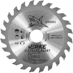 VERKE Режещ диск с твърдосплавни пластини 125x22, 2мм 24T 66330 (V44005)