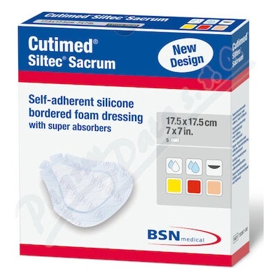 Cutimed Siltec Sacrum neadhezívne penové krytie 17,5 × 17,5 cm 5 ks