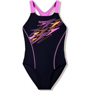 Speedo Детски бански костюм Speedo Kid's Medley Logo Medalist Swimsuit - Anthracite / Neon Jelly - размер 116 (EU) (750-0878-1311)