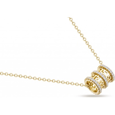 Ellami Pozlacený řetízek 14k zlatem s přívěskem ve tvaru korálku 3001979