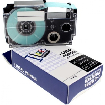 Compatible Съвместима лента с Casio XR-12SR1 12mm x 8m черен печат / сребърен фон (XR12SR1)