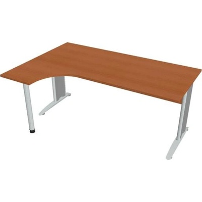 Hobis Pracovný stôl Cross, ergo, pravý, 180 x 75,5 x 120 cm, čerešňa/kov