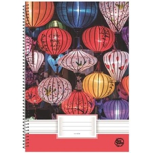 OPTISCHOOL Тетрадка със спирала, А4, с линии, 70 листа, OPTISCHOOL, „Lampion (27ISV70-009)