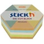 STICK'N Stickn Notebook hex, 61x70mm, mix 5 col. pastel + recycling, 250kart. Stick n 21828