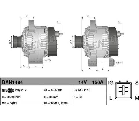 generátor DENSO DAN1484