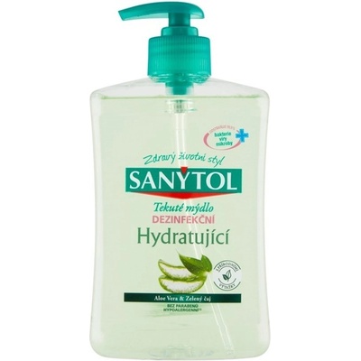 Sanytol mýdlo tekuté dezinfekční hydratační s pumpičkou Aloe vera a zelený čaj 500 ml