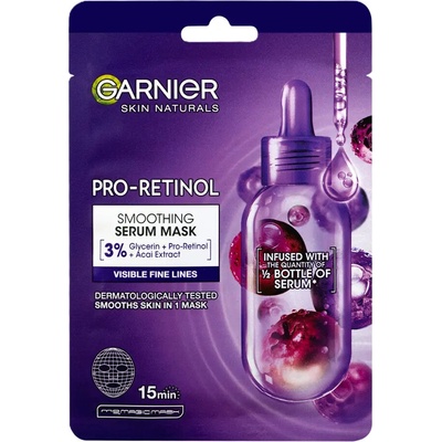 Garnier Pro-Retinolem Vyhlazující sérum textilní maska 22 g