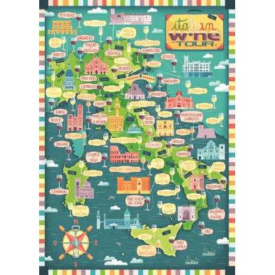 Ravensburger - Puzzle Map of Italy - Italian Wine Tour - 1 000 piese
