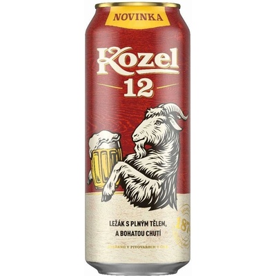 Velkopopovický Kozel 12 světlý ležák 4,8% 4x 6 0,5 l (plech)