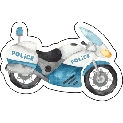Pískacia koženková nášivka Policajná moto Velkost: PÍSKLE! veľké
