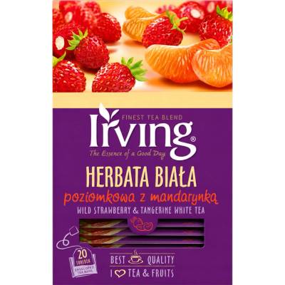 Irving Čaj Bílá Lesní Jahoda s Mandarinkou Rychlý 20 sáčků 30 g